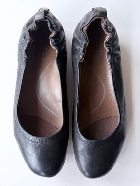 Earthies Tolo Ballet Flat in Black Leather Size 8